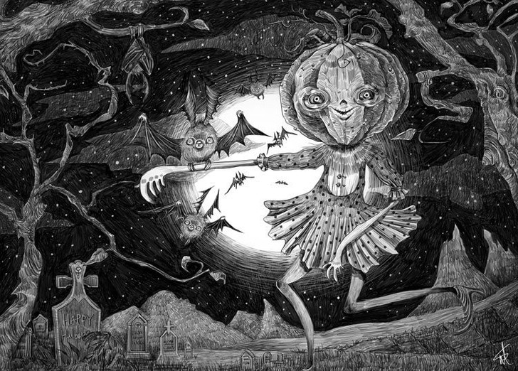 Epoch 79-113s Jigsaw Puzzle Saki Murakami Art Collection - The Halloween that No One Knows (500 Pieces)