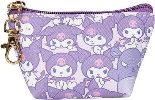 T's Factory Triangle Mini Pouch - Sanrio Kuromi (Gyugyu Pattern)
