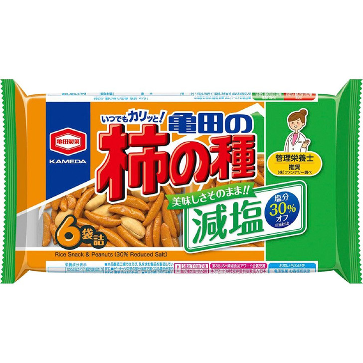 Kameda Seika 6 bags of low-salt Kameda persimmon seeds 164g