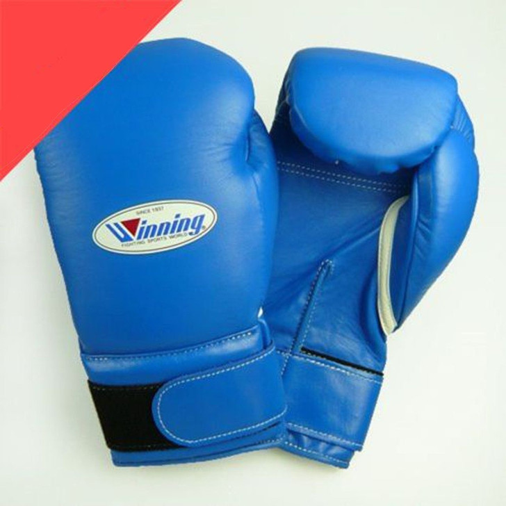 Winning Boxing Gloves MS-600-B Hook-and-Loop Pro Type 16 oz Blue (Made in Japan)