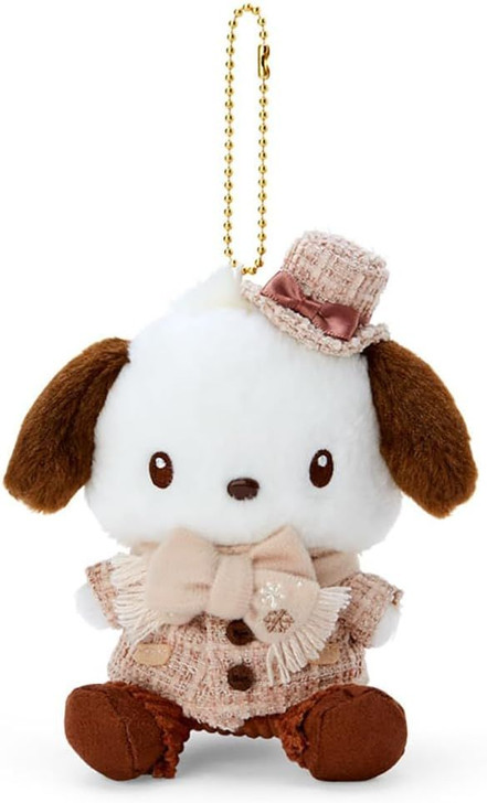 Sanrio Plush Mascot Holder - Pochacco (Winter Outfits)