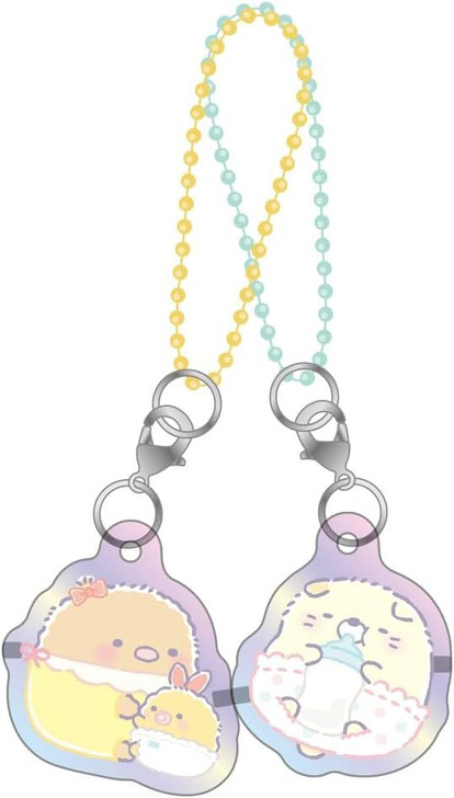 T's Factory Sumikko Gurashi Aurora Pear Acrylic Keychain Tonkatsu & Neko (Sumikko Baby)