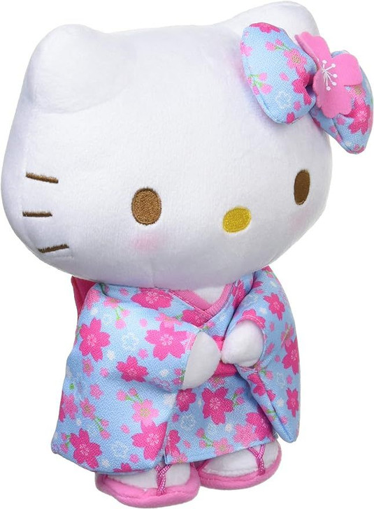 Plush Doll Hello Kitty Sakura Kimono Light Blue