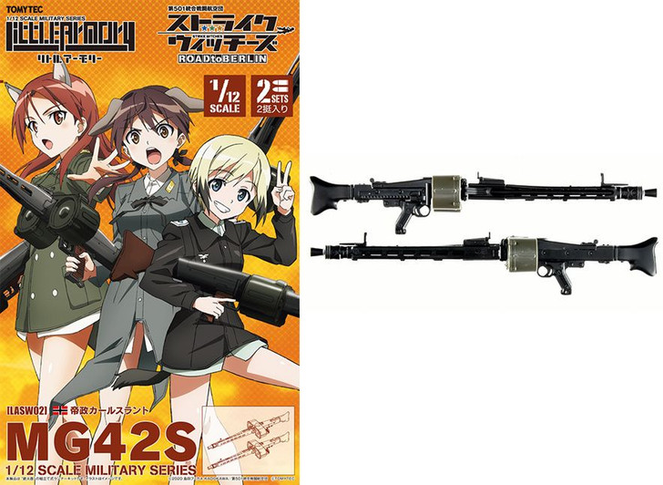 Tomytec Military Series 1/12 Little Armory LASW02 'Strike Witches ROAD to BERLIN' MG42S Plastic Model (2pcs Set)