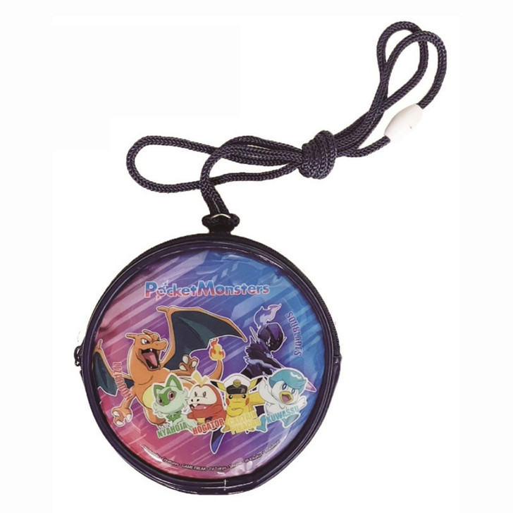 Sun Art Pokemon Center Round Pouch with Neck Strap Paldea Navy