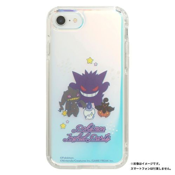 Pokemon Center Original Smartphone Case for iPhone SE2022/SE2020/8/7 HIGHER Hybrid Case - Ghost Type (Pokemon Joyful Party)