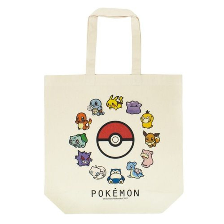 Pokemon Center Original  Pokemon Tote Bag B-SIDE LABEL Poke Ball & Gen1 Pokemon