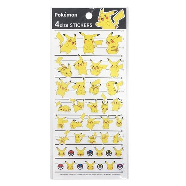 Pokemon Center Original 4SIZE STICKERS - Pikachu