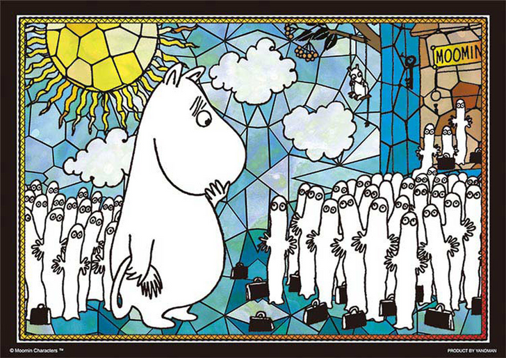 Yanoman Prism Art Jigsaw Puzzle 61-35 Moomin Hattifatteners Panic (108 Pcs) (4979817340356)
