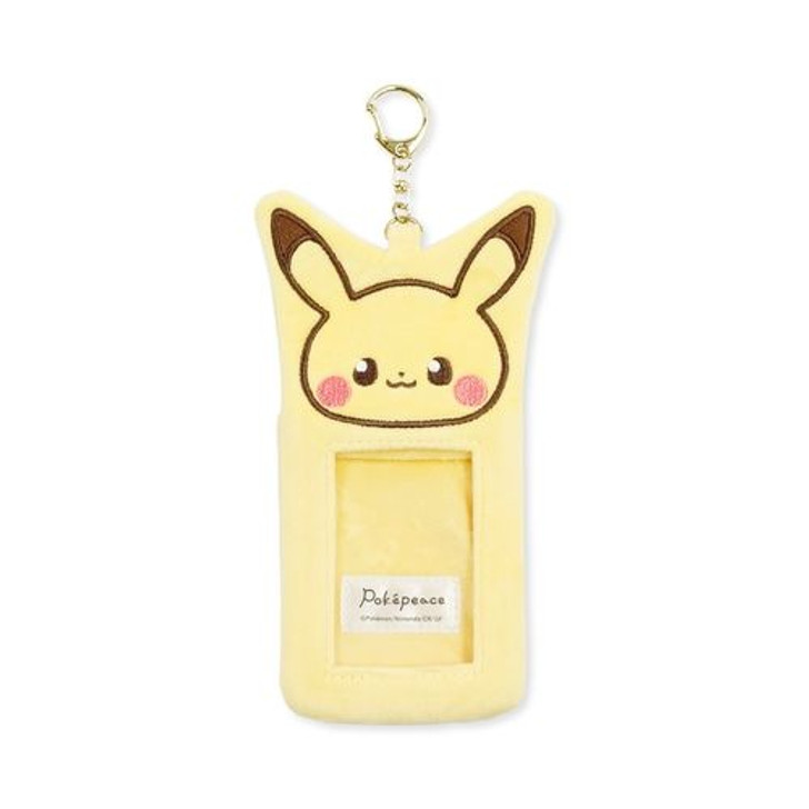 Pokemon Center Original PokePeace Fluffy Photo Holder Keychain - Pikachu