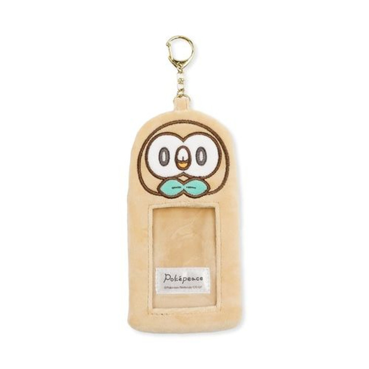 Pokemon Center Original PokePeace Fluffy Photo Holder Keychain - Rowlet