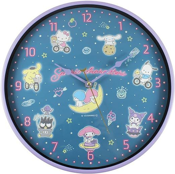 T's Factory Sanrio Luminescent Wall Clock Space Neon