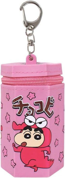T's Factory Silicone Mini Pouch Crayon Shin-chan / Chocobi (Pink)