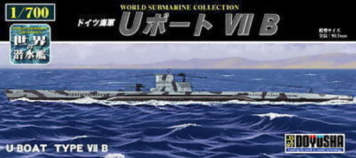 Doyusha 301081 German U-Boat Type VII B Submarine 1/700 Scale Kit (4975406301081)