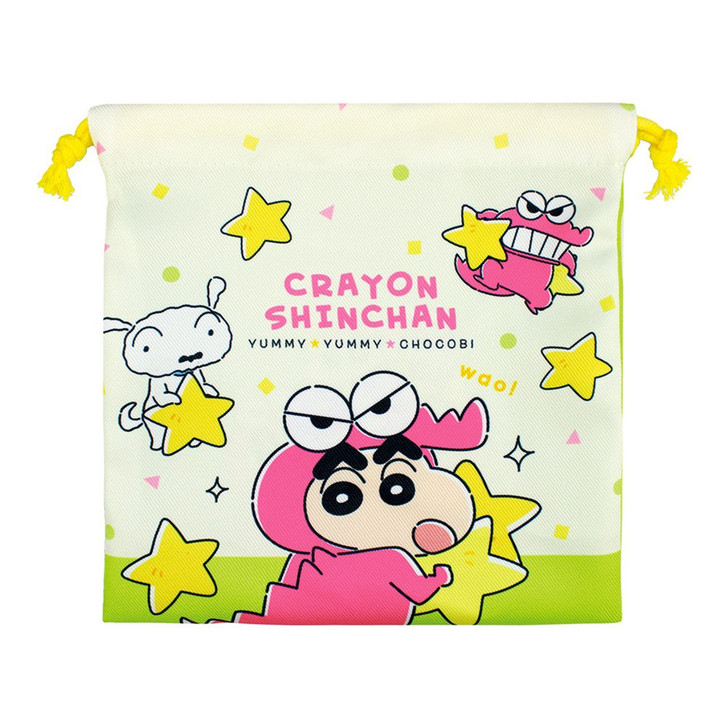 T's Factory Crayon Shin-chan Flat Drawstring Pouch / Lots of Chocobi! (Waniyama-san)