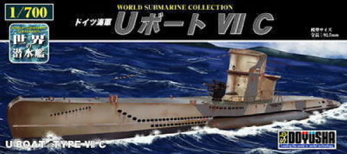 Doyusha 301098 German U-Boat Type VII C Submarine 1/700 Scale Kit (4975406301098)