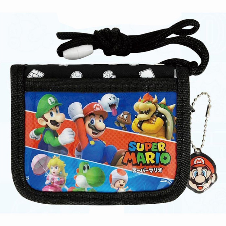 Sun Art Super Mario Two-Fold Wallet with Strap - Black