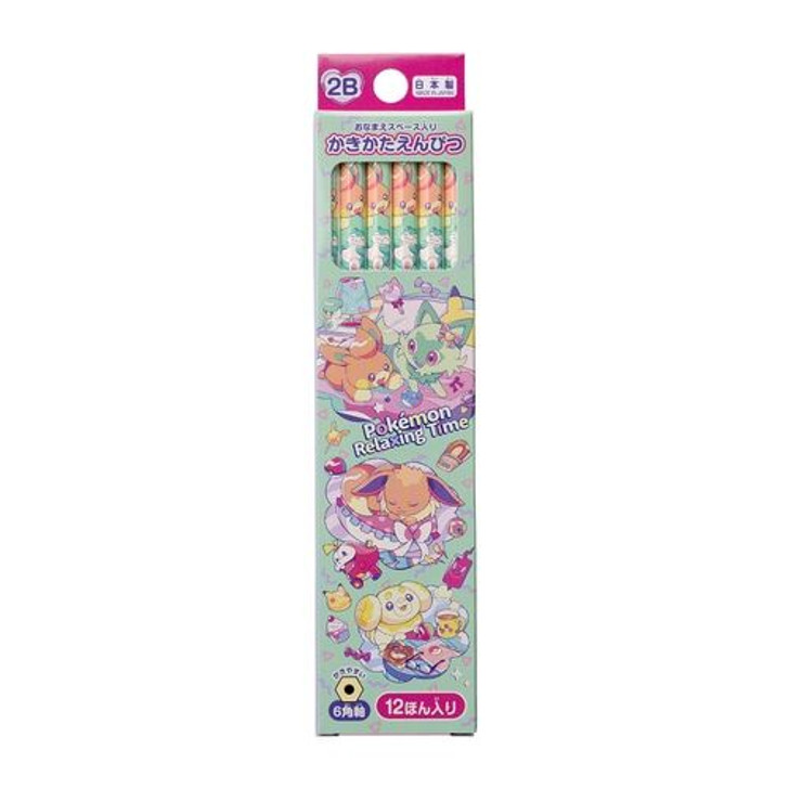 Pokemon Center Original 2B Pencil Set of 12 - Pokemon Relaxing Time