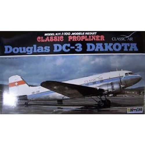 Doyusha 400609 DC-3 Swiss Classic Airline 1/100 Scale Plastic Kit (4975406400609)