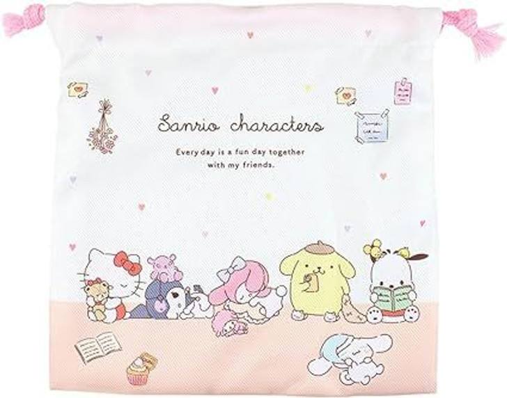 T's Factory Sanrio Characters Large Drawstring Bag Fluffy Romance