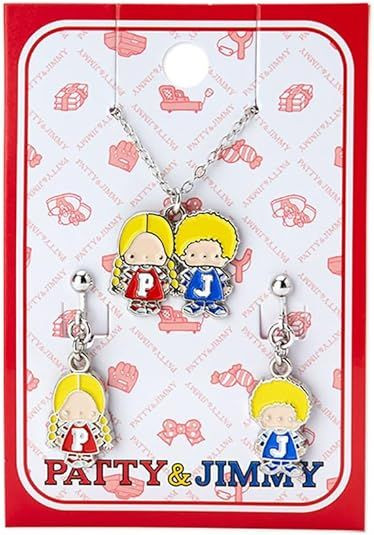 Sanrio Accessory Set Necklace & Clip-On Earrings - Patty & Jimmy  (Sanrio Forever)