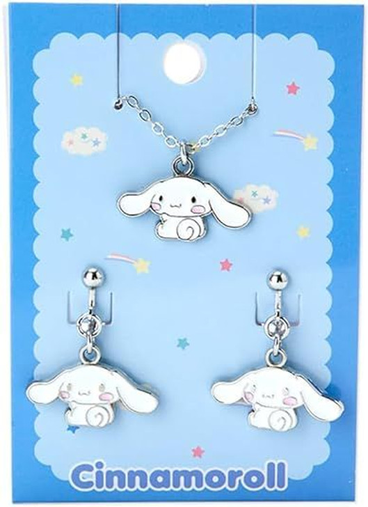 Sanrio Accessory Set Necklace & Clip-On Earrings - Cinnamoroll  (Sanrio Forever)