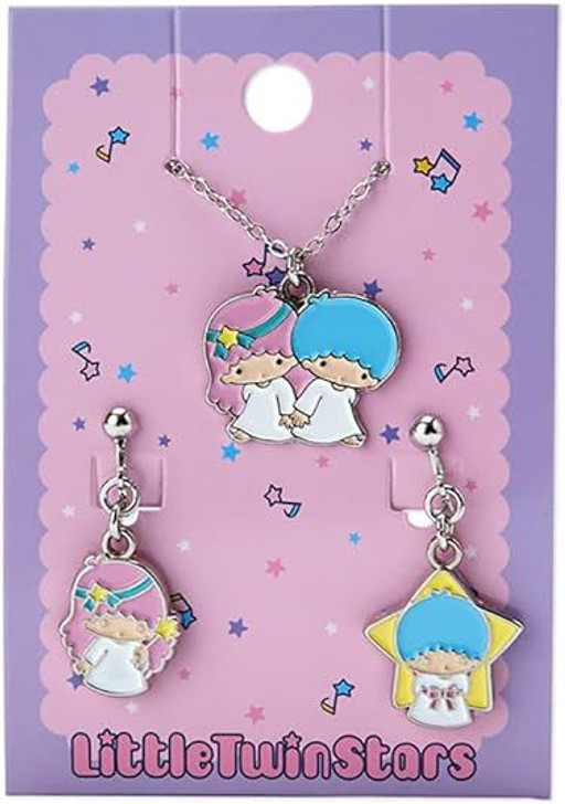 Sanrio Accessory Set Necklace & Clip-On Earrings - Little Twin Stars  (Sanrio Forever)