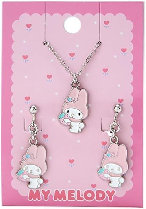 Sanrio Accessory Set Necklace & Clip-On Earrings - My Melody