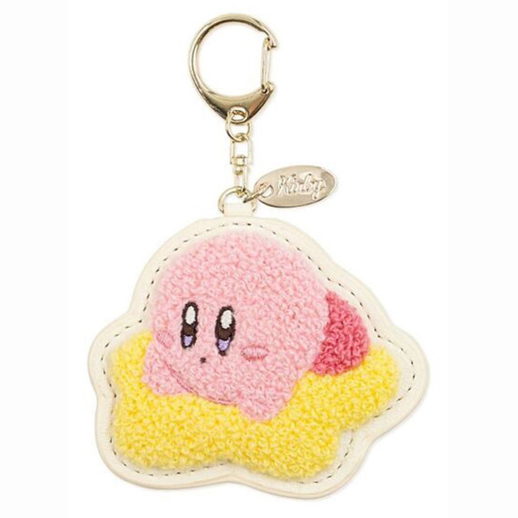 Marimocraft Kirby Keychain Fluffy Pleather Kirby Riding Star