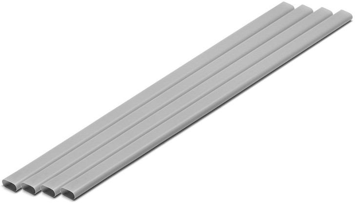 Wave Pla=Materials [Gray] Elongated Round Pipe - 5 x 10 mm 4pcs