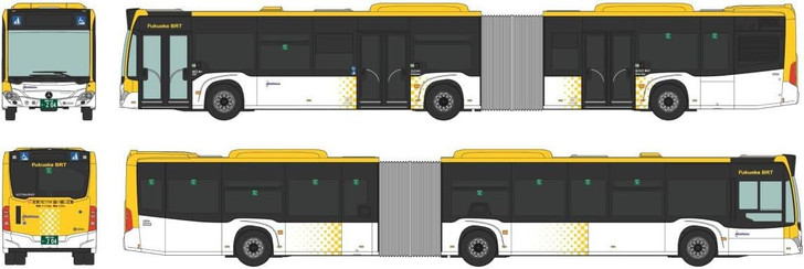 Tomytec Bus Collection Nishinippon Railway Fukuoka BRT Articulated Bus (N scale)