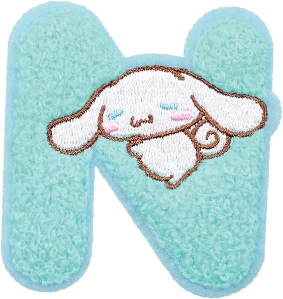 T's Factory Sanrio Mokomoko Initial Embroidery Sticker Cinnamoroll - N