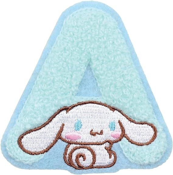 T's Factory Sanrio Mokomoko Initial Embroidery Sticker Cinnamoroll - A