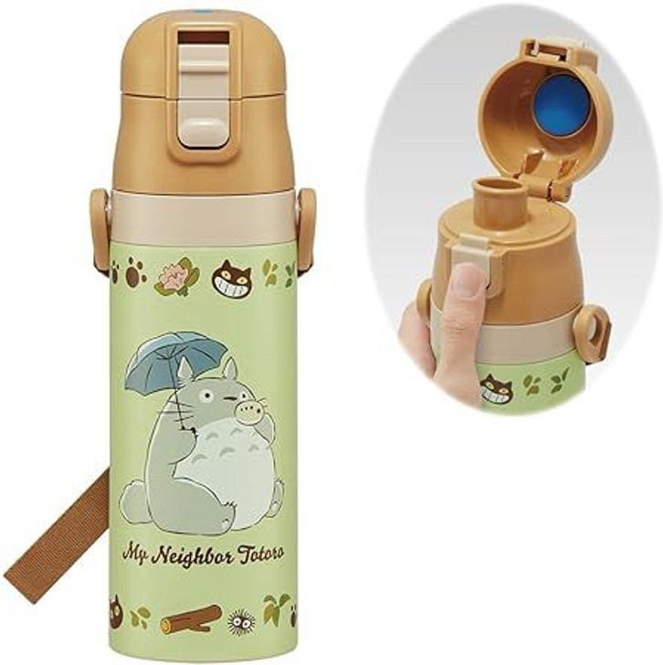 Skater Studio Ghibli My Neighbor Totoro One Push Water Bottle Cat Bus (Green)