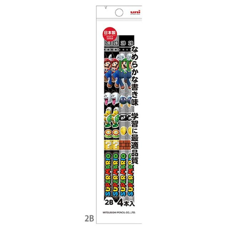 Mitsubishi Pencil Super Mario 2B Pencil Set of 4