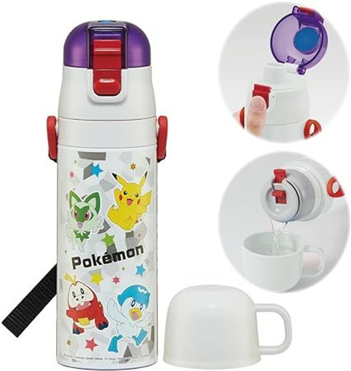 Skater Pokemon One Touch Bottle Pikachu, Fuecoco, Sprigatito and Quaxly