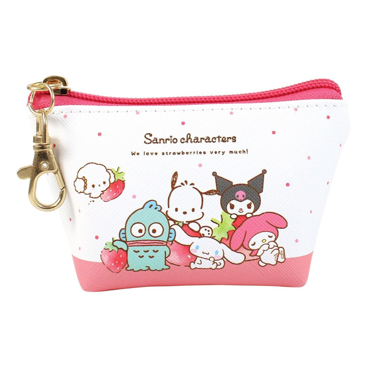 T's Factory Sanrio Triangle Mini Pouch Full from Eating Strawberries