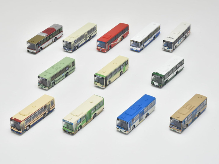 Tomytec The Bus Collection No.33 Mitsubishi Fuso Aero Star Long and Short Edition (12 Buses Randomly Packed) (N scale)