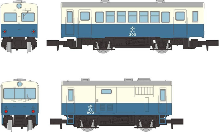 Tomytec Tomii Electric Railway Tao Line Diesel Car + Luggage Diesel Car (KIHA 202 + KINI 903/New Painting) 2 Cars Set (N scale)