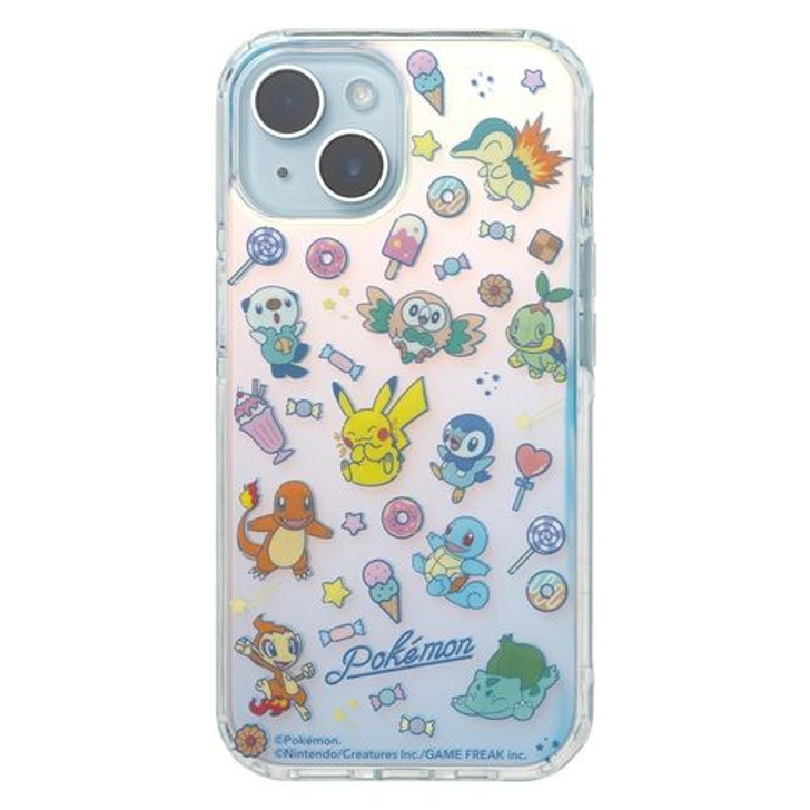 Pokemon Center Original Smartphone Case for iPhone 13/14/15 HIGHER Hybrid Case Chimchar (Pokemon Partners)