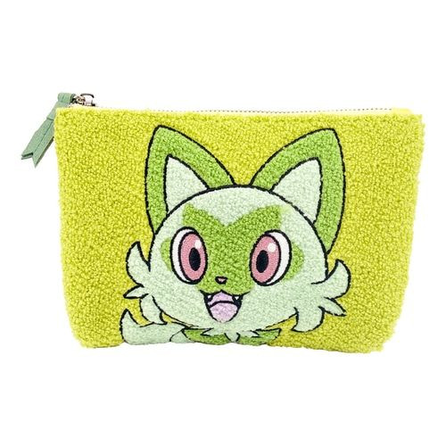 Pokemon Center Original 3 Pocket Fuzzy Pouch Sprigatito