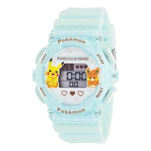 Pokemon Center Original Digital Watch Pikachu & Pawmi Blue