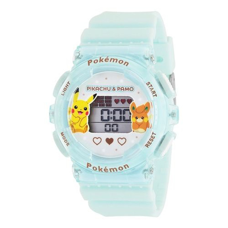 Pokemon Center Original Digital Watch Pikachu & Pawmi Blue