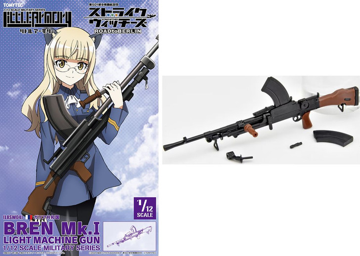 Tomytec Military Series 1/12 Little Armory LASW04 'Strike Witches ROAD to BERLIN' Bren Light Machine Gun Mk.1 Plastic Model