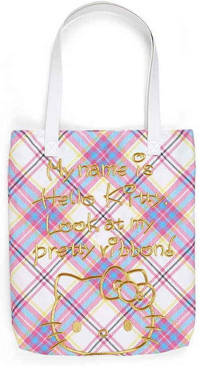 Sanrio Flat Tote Bag Hello Kitty (Dress Tartan Series)