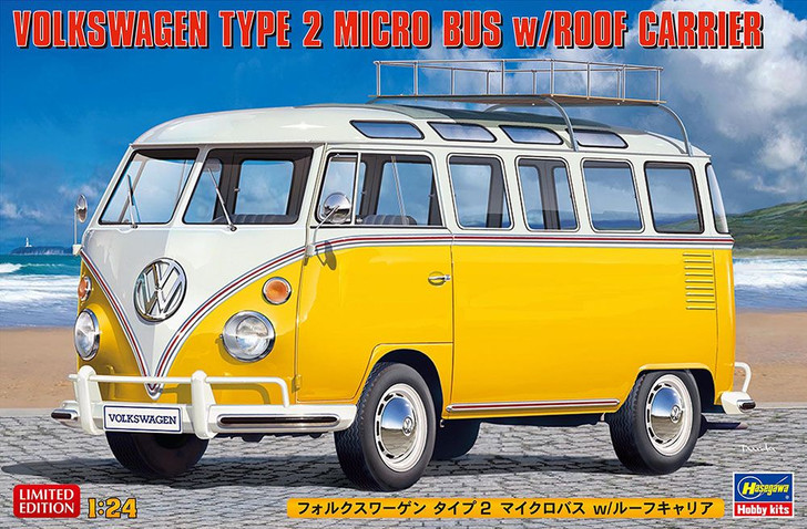 Hasegawa 1/24 Volkswagen Type 2 Microbus w/Roof Carrier Plastic Model