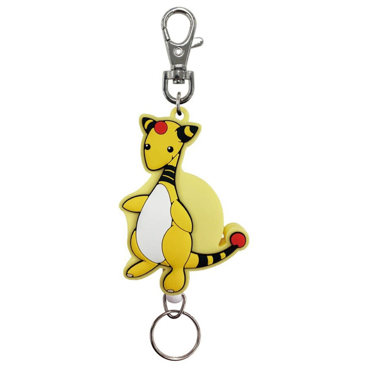 SK JAPAN Pokemon Center Rubber Reel Keychain Ampharos