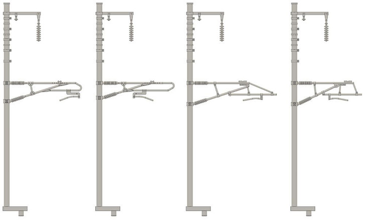 Tomix 3280 Overhead Wire Mast for Single Tracks/ Shinkansen Type (24 pcs.) (N scale)