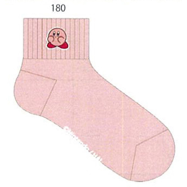 Kirby Embroidered Crew Socks Pink