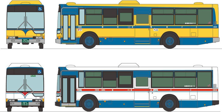 Tomytec Bus Collection Funabashi Shinkeisei Bus Retro Color 2 Bus Set (N scale)